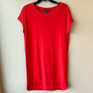Lauren Ralph Lauren dress red small capped sleeve mini sheath dress